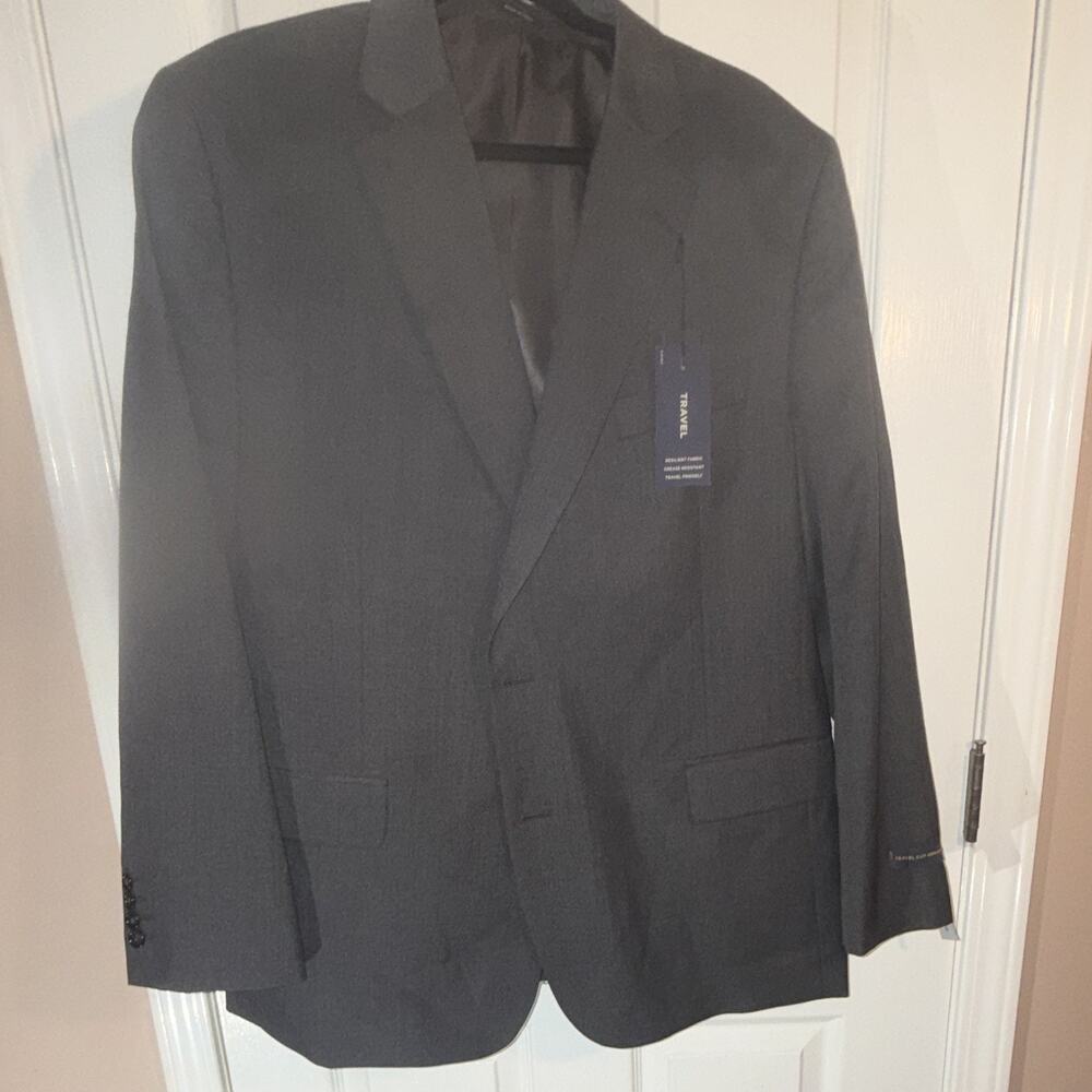 Stafford Travel Suit Separates Classic Fit 46R Gray Wool Blend